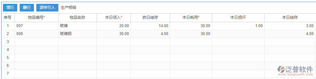 生產(chǎn)任務(wù)匯報明細手動錄入效果圖