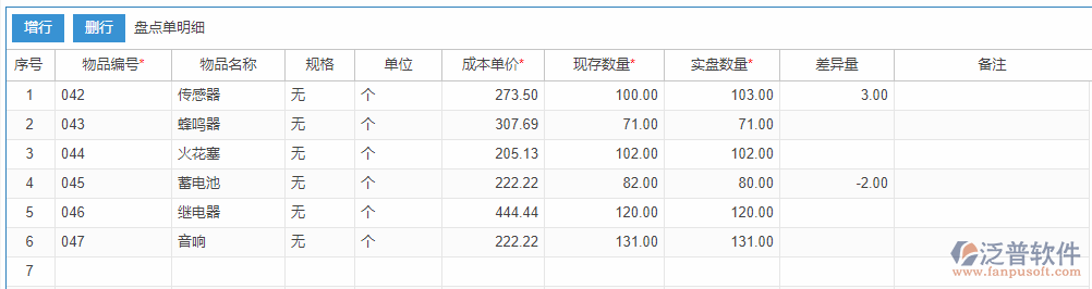 期末盤點明細效果