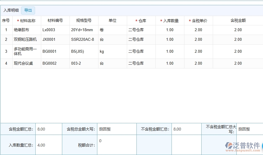 設(shè)備安裝工程項(xiàng)目管理系統(tǒng)在材料入庫中的核心功能