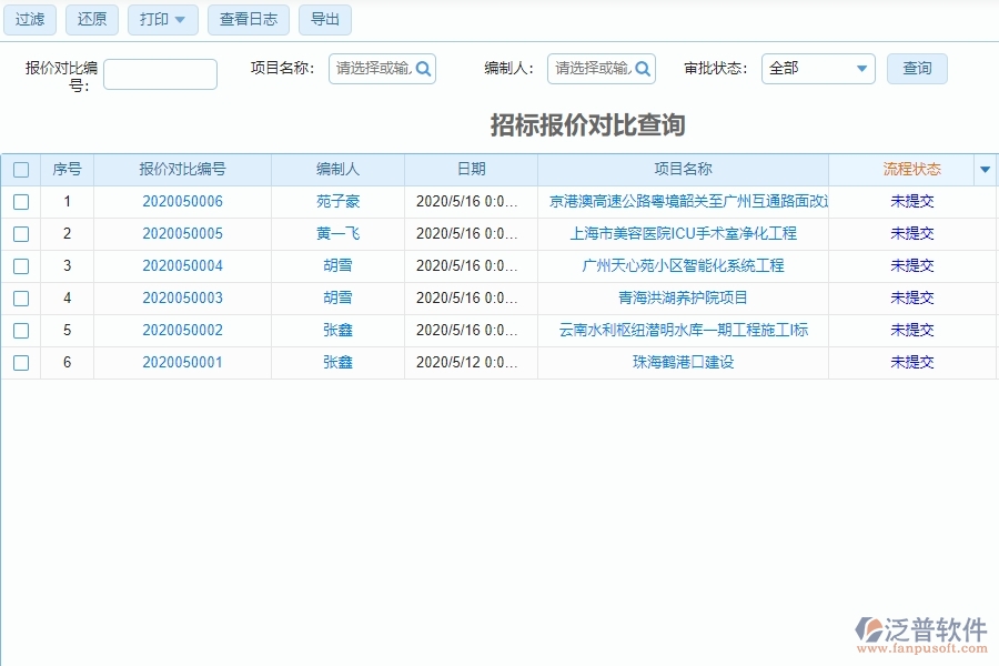 泛普電力工程項(xiàng)目管理系統(tǒng)在招標(biāo)報(bào)價(jià)對(duì)比查詢(xún)中的作用