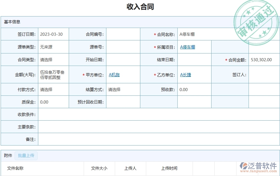 泛普軟件-市政工程管理系統(tǒng)在收入合同報表中的應(yīng)用場景