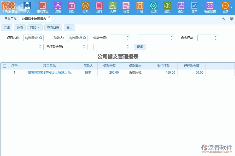 泛普軟件-市政工程管理系統(tǒng)中借支、預(yù)支管理的注意事項(xiàng)