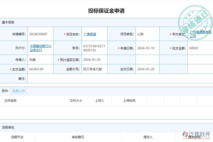四、泛普軟件-公路工程管理系統(tǒng)在投標(biāo)保證金匯總表中的應(yīng)用場(chǎng)景