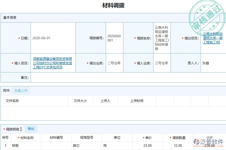 三、泛普軟件-材料調(diào)撥在機(jī)電工程企業(yè)中有哪些優(yōu)點(diǎn)和長(zhǎng)處