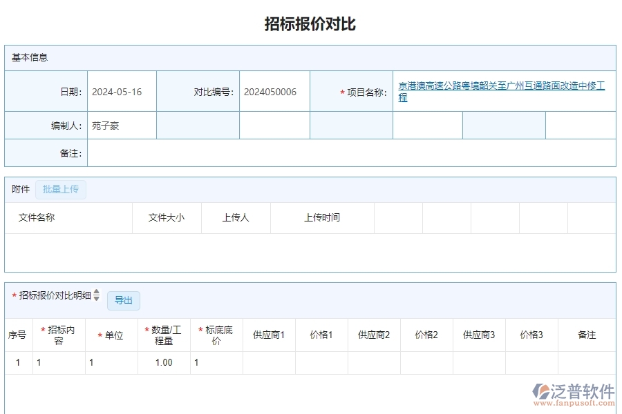 二、泛普軟件-公路工程項(xiàng)目管理系統(tǒng)在招標(biāo)報(bào)價對比中的價值