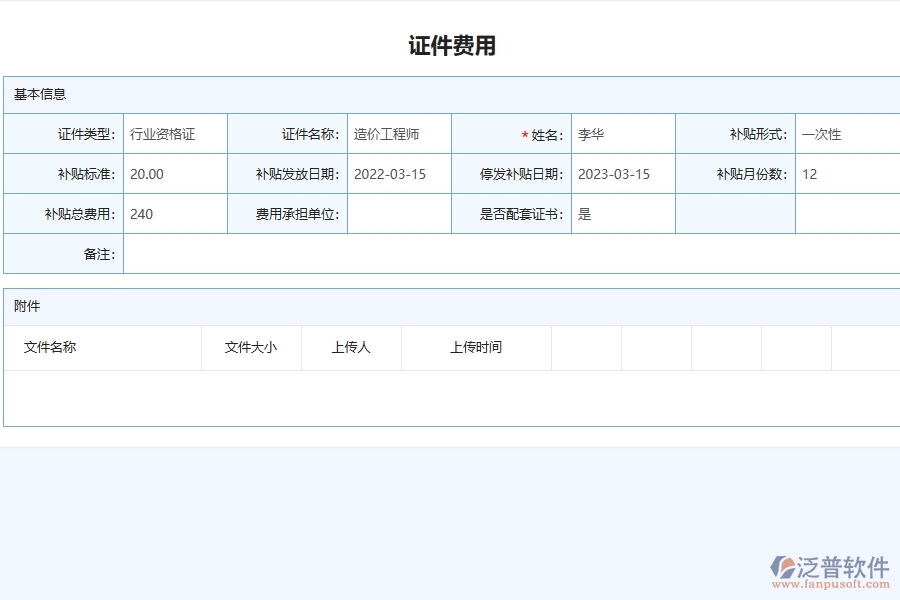 泛普軟件-的機(jī)電工程項目管理系統(tǒng)在證件費(fèi)用列表中的作用
