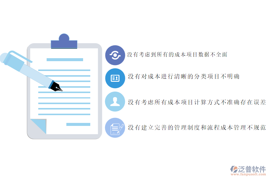 國(guó)內(nèi)80%的市政工程企業(yè)在項(xiàng)目總成本統(tǒng)計(jì)管理存在的問題
