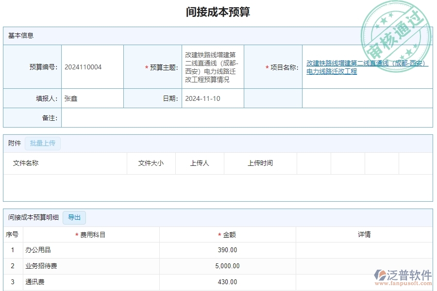 三、泛普軟件-公路工程系統(tǒng)解決間接成本預(yù)算實(shí)際對(duì)比表管理的措施
