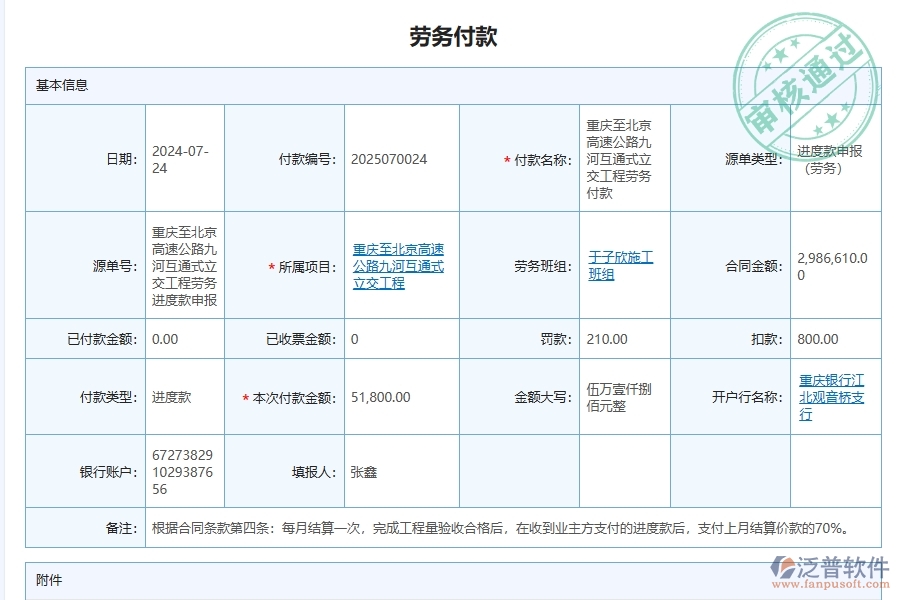 泛普軟件-路橋工程企業(yè)管理系統(tǒng)對于勞務(wù)費(fèi)支付的管理作用體現(xiàn)在哪些方面