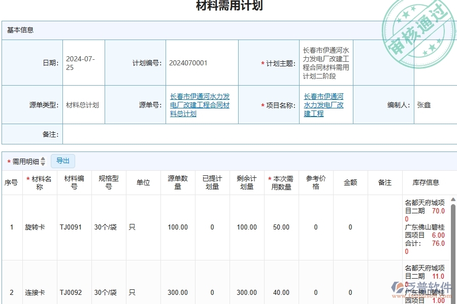 三、泛普軟件-幕墻工程企業(yè)管理系統(tǒng)中材料需用計劃的的框架設(shè)計思路
