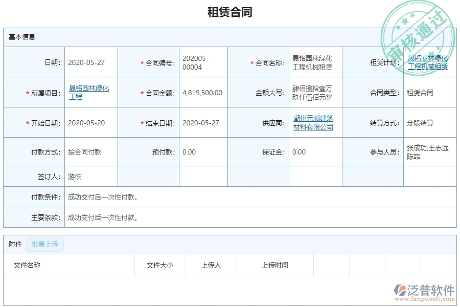 　二、使用泛普軟件-園林工程管理系統(tǒng)租賃合同列表管理的優(yōu)勢