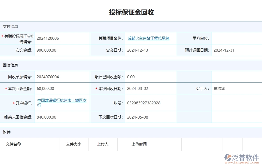 三、泛普軟件-公路工程管理系統(tǒng)中投標(biāo)保證金回收的幾個優(yōu)勢是什么