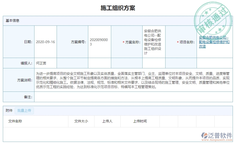 三、泛普軟件-機電工程企業(yè)管理系統(tǒng)中施工組織方案列表的核心功能