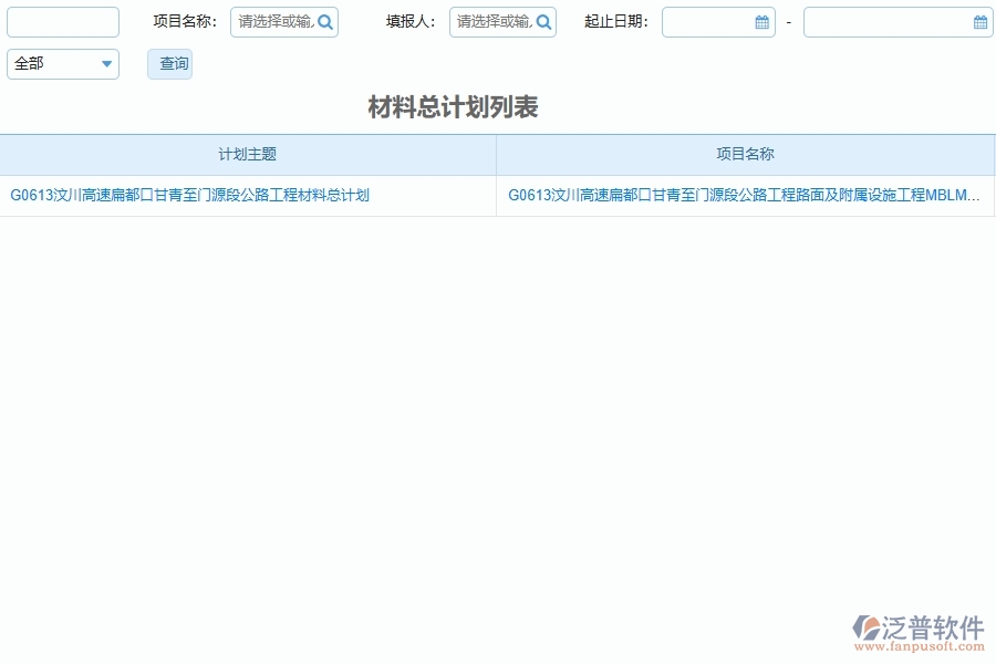 泛普軟件-路橋工程企業(yè)管理系統(tǒng)中材料全過程報(bào)表的注意事項(xiàng)