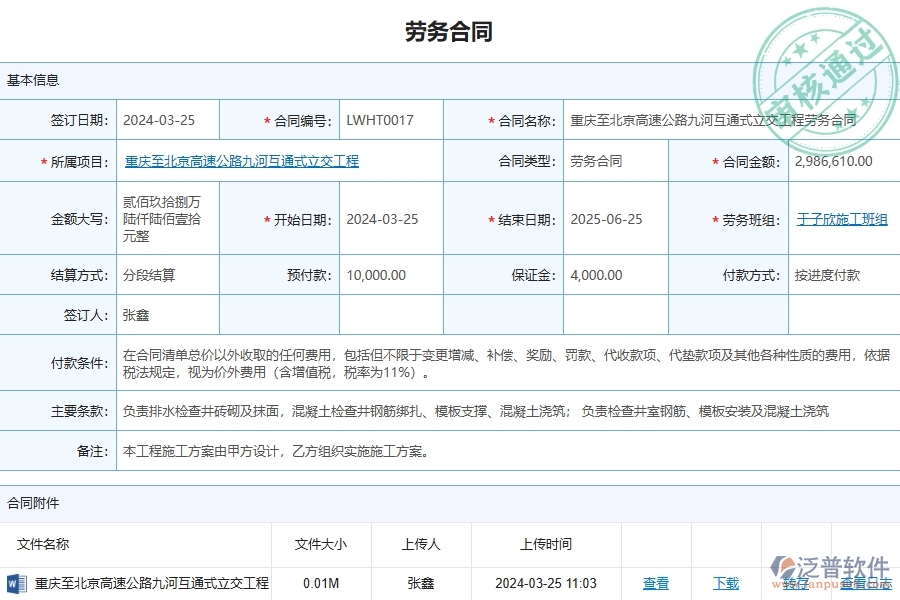 泛普軟件-路橋工程管理系統(tǒng)在進(jìn)度款申報(bào)(勞務(wù))中的應(yīng)用場景