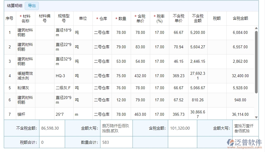 四、泛普軟件材料結(jié)算明細(xì)查詢管理在機(jī)電工程企業(yè)中使用的優(yōu)點(diǎn)