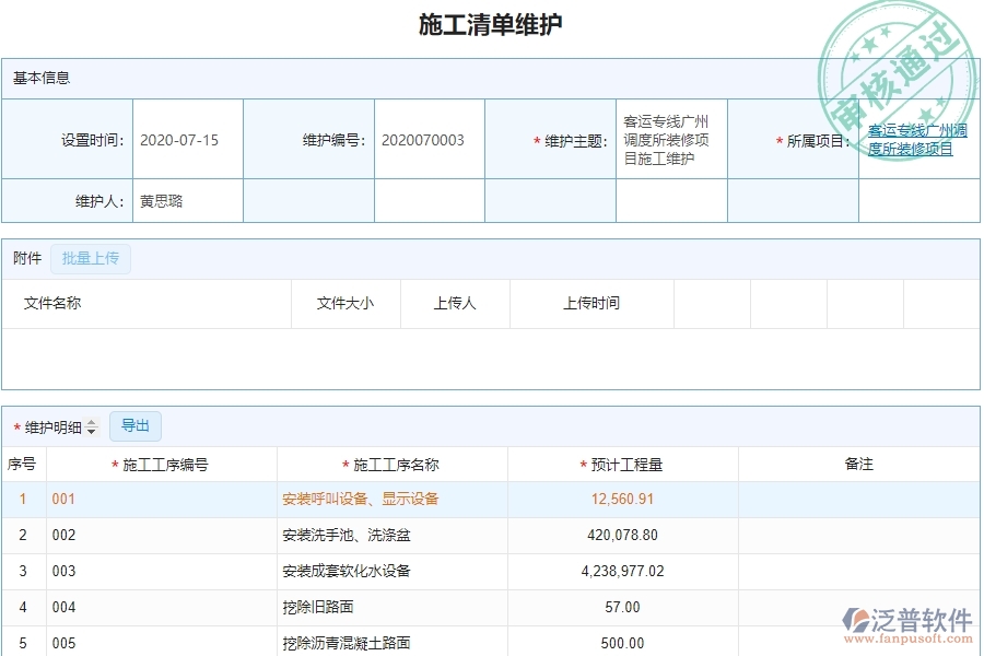 泛普軟件-機電工程企業(yè)管理系統(tǒng)中施工清單維護的管控點及作用