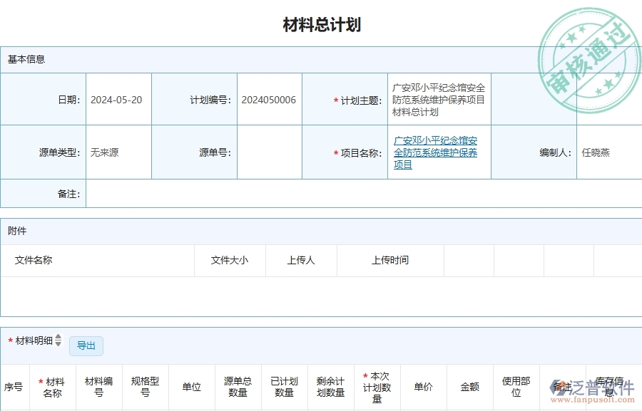 四、泛普軟件-材料總計劃在安防工程企業(yè)中有哪些優(yōu)點(diǎn)和長處