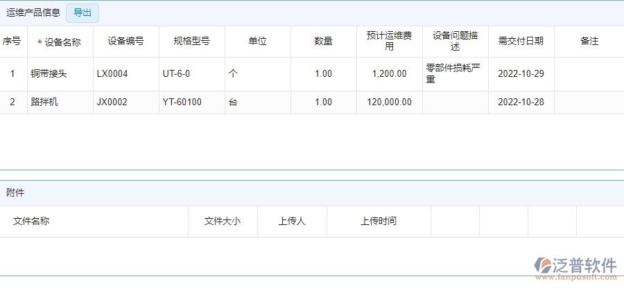 四、 泛普軟件-安防工程系統(tǒng)在售后派工單明細(xì)表管理中的應(yīng)用場(chǎng)景