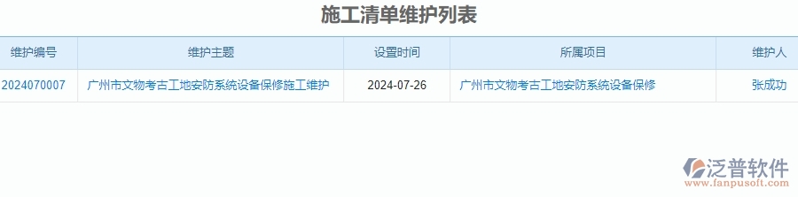 三、泛普軟件-安防工程行業(yè)系統(tǒng)中施工清單維護(hù)管理的亮點(diǎn)