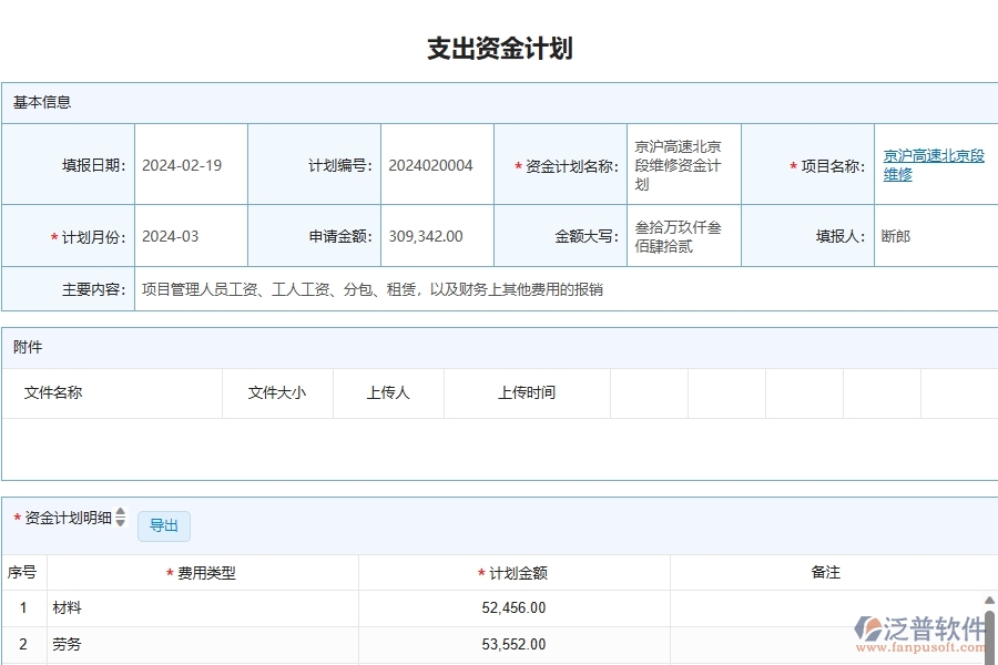 四、泛普軟件-公路工程管理系統(tǒng)在資金計(jì)劃中的應(yīng)用場(chǎng)景