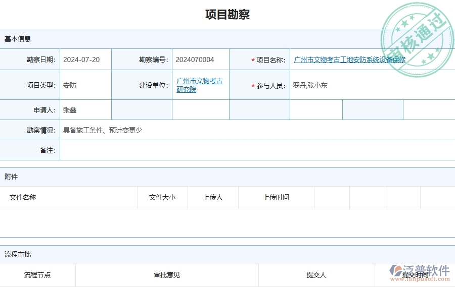 三、泛普軟件-安防工程企業(yè)管理系統(tǒng)中項目勘察列表優(yōu)點與缺點
