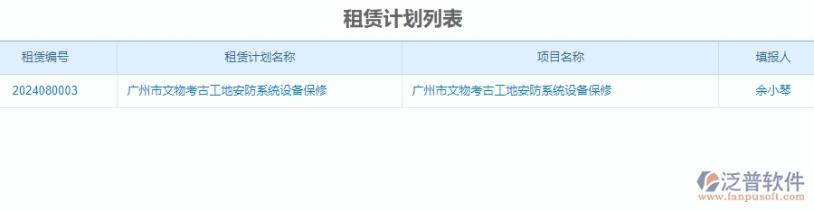 二、泛普軟件-安防工程管理系統(tǒng)中租賃計(jì)劃管理的注意事項(xiàng)