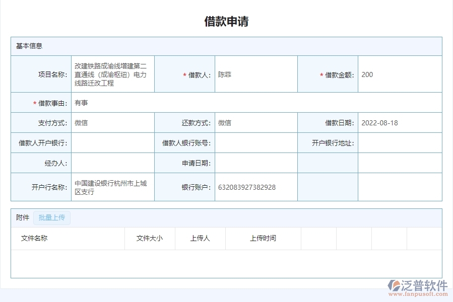 四、泛普軟件-安防工程管理系統(tǒng)在借款申請列表中的應用場景