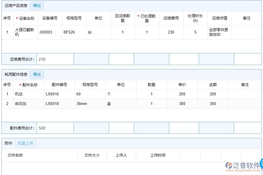 三、泛普軟件-安防工程管理系統(tǒng)中售后處理單管理的核心功能