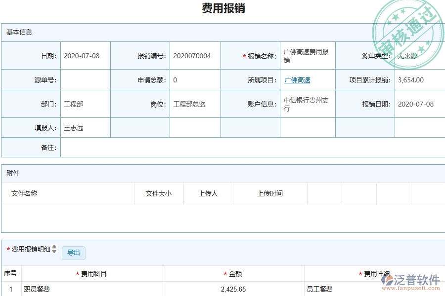 二、泛普軟件-公路工程企業(yè)管理系統(tǒng)中項(xiàng)目間接費(fèi)用報(bào)表的管控點(diǎn)及作用