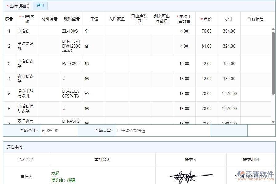 四、使用泛普軟件-安防工程系統(tǒng)材料出庫明細查詢管理的核心優(yōu)勢
