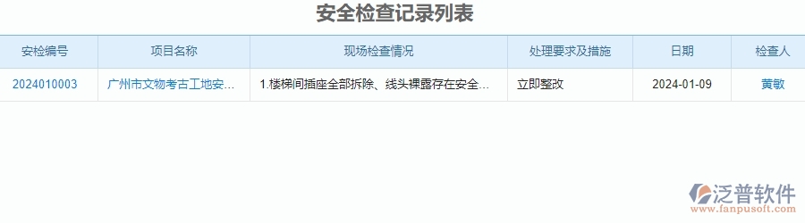 三、泛普軟件-安防工程系統(tǒng)中安全檢查記錄及整改管理的優(yōu)點與長處