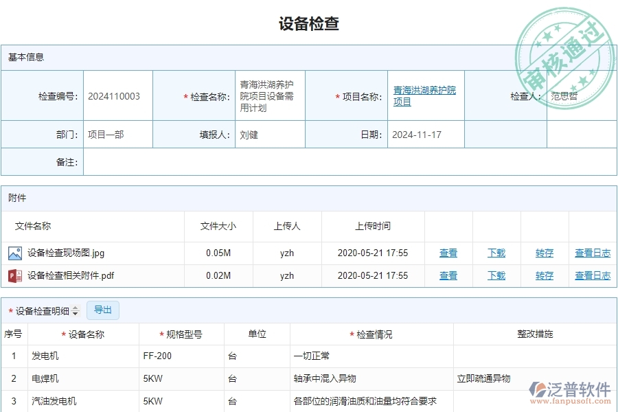 三、泛普軟件-安防工程管理系統(tǒng)中設(shè)備檢查列表的幾個(gè)優(yōu)勢(shì)是什么