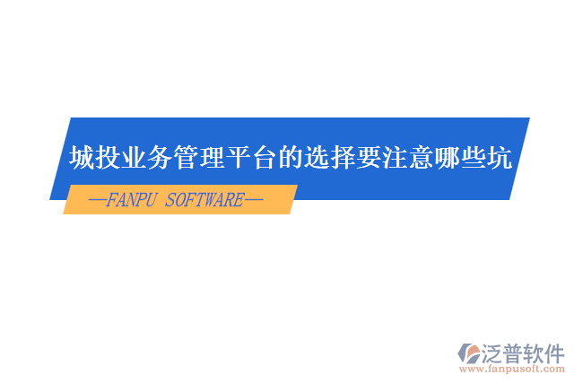 城投業(yè)務管理平臺的選擇需要注意哪些坑
