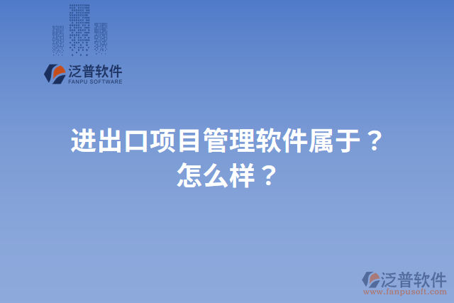 進(jìn)出口項目管理軟件屬于？怎么樣？