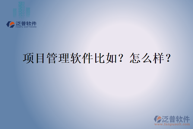 項(xiàng)目管理軟件比如？怎么樣？
