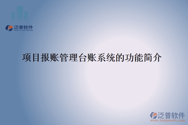  	項(xiàng)目報(bào)賬管理臺(tái)賬系統(tǒng)的功能簡介 