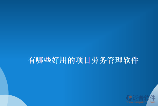 有哪些好用的項目勞務管理軟件
