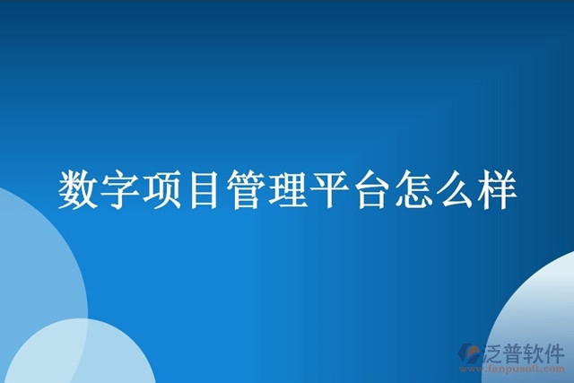 數(shù)字項目管理平臺怎么樣