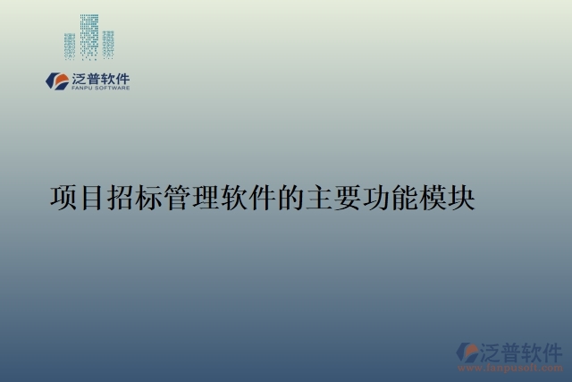 26.項目招標(biāo)管理軟件的主要功能模塊