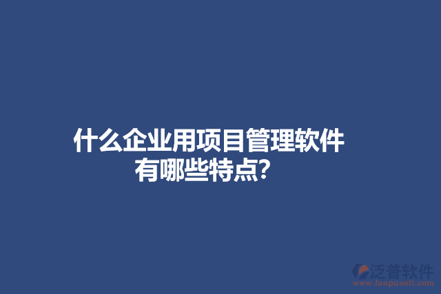 什么企業(yè)用項(xiàng)目管理軟件？有哪些特點(diǎn)？