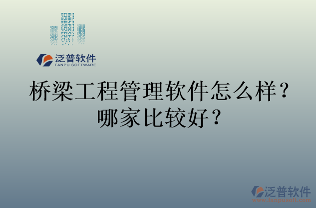 橋梁工程管理軟件怎么樣？哪家比較好？